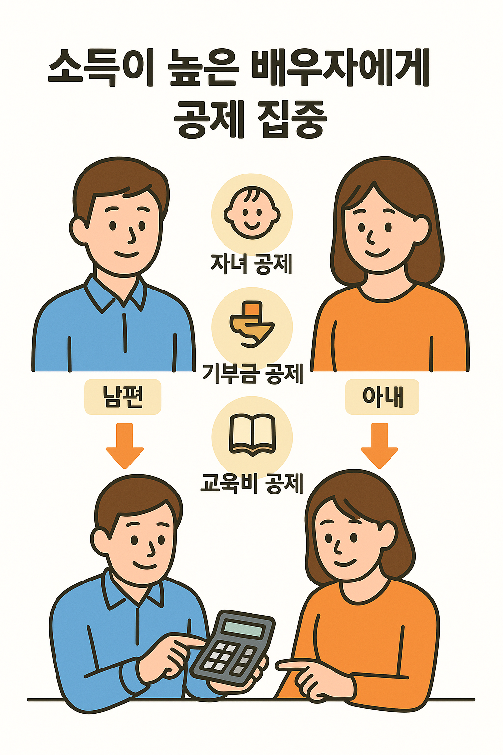소득이 높은 배우자에게 공제를 집중하는 전략 이미지