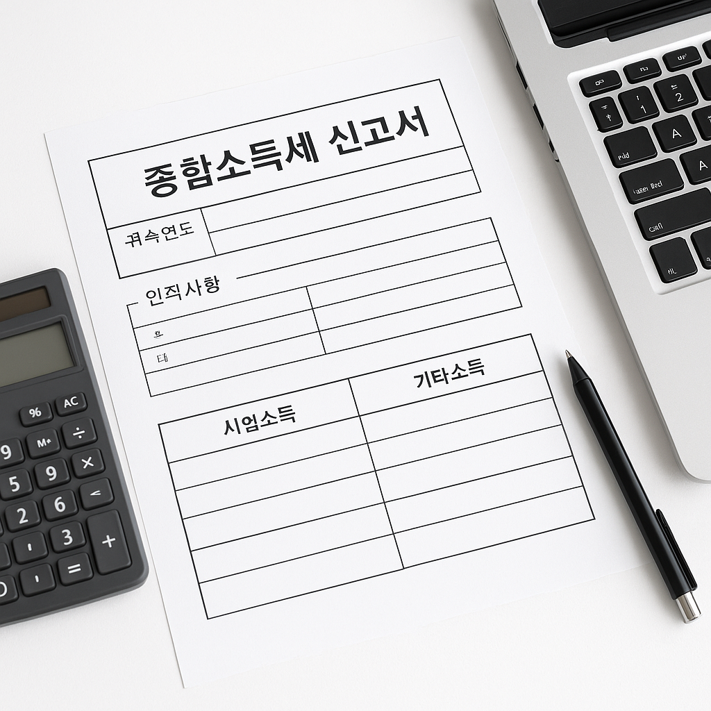 국세청 신고 서류 예시 이미지