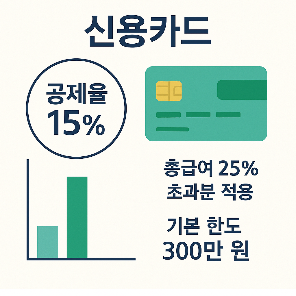신용카드 공제율을 설명하는 인포그래픽 이미지