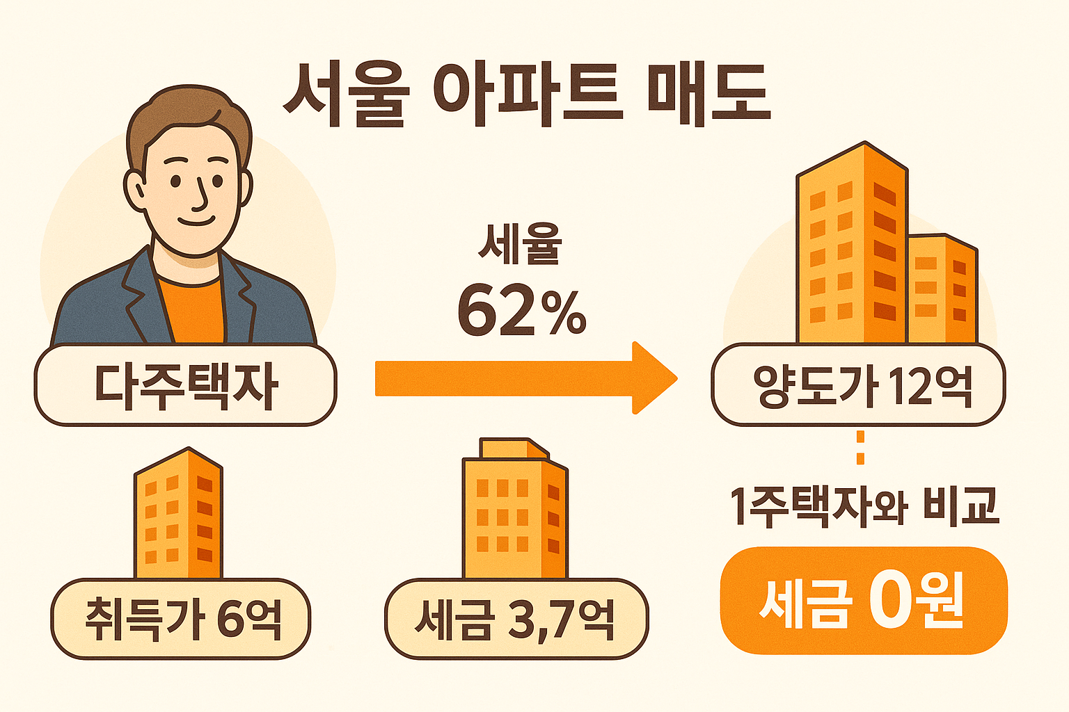 실제 세금 비교 사례 흐름도