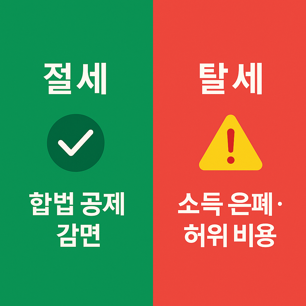 절세와 탈세를 구분한 다이어그램