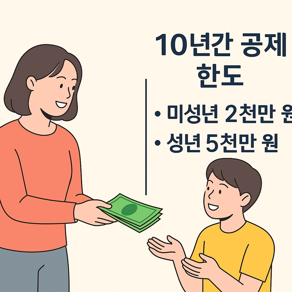 증여세 공제한도 인포그래픽
