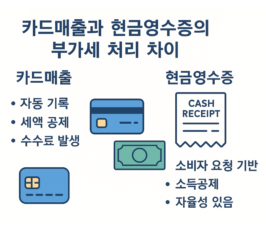 카드매출과 현금영수증 부가세 차이 비교 인포그래픽