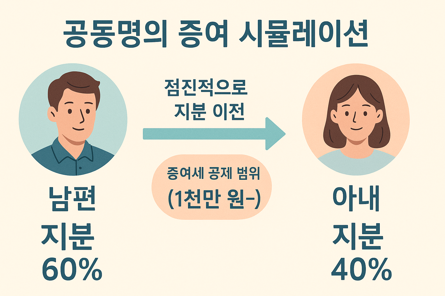 공동명의 증여 전략 시뮬레이션 다이어그램