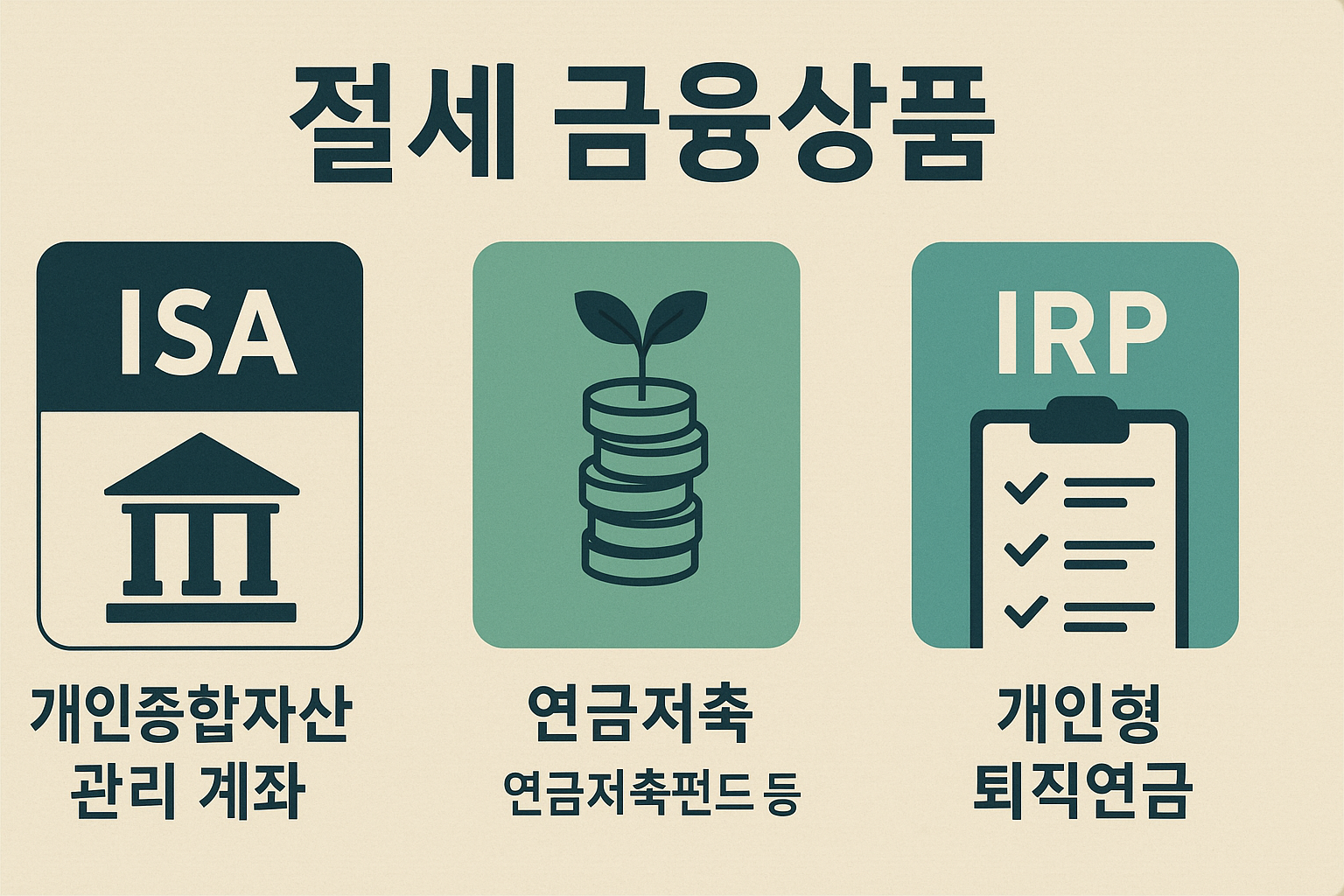 절세 금융상품 예시 그래픽