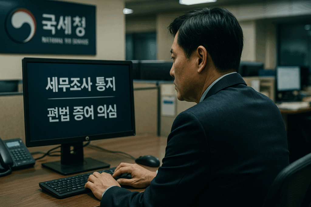 편법 증여 관련 세무조사 장면